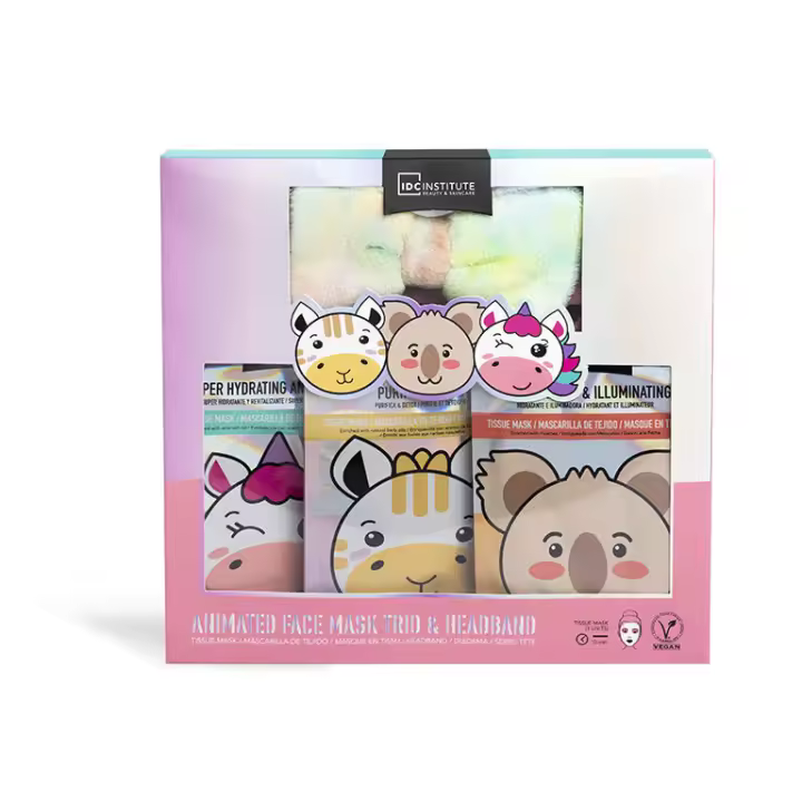 Pack de cuidado facial Cute animals: 3 mascarillas+Diadema 91019 - 1