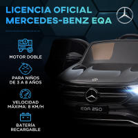 HOMCOM Coche Eléctrico para Niños Mercedes-Benz EQA Coche de Batería 12V con Control Remoto Música Bocina Velocidad 3-8 km/h para Niños de 3-8 Años 111,5x69x52,5 cm - details 2