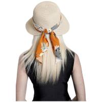 Kebedo Moda Sombrero de Paja para Mujer, Visera de ala Ancha, Banda Floral, Gorro de Sol para Verano, Protección UV, Pamela Plegable, Transpirable y Ligero Talla única ajustable 56-57CM - details 0