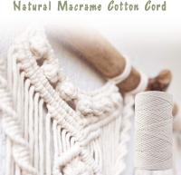 Hilo de algodón Macrame de 3mm x 200m, 100% natural Macrame cuerda de algodón, Micler Makramee DIY trenzado Garn para decoración, Bohemia adornos de tejer, decoraciones Wedg - details 0