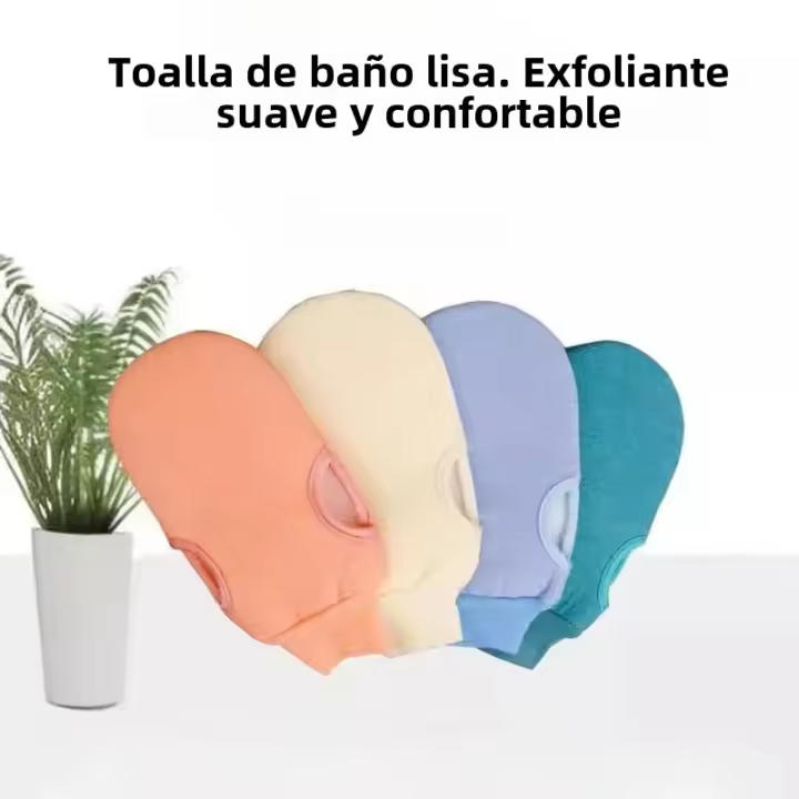 Toalla De Baño Exfoliadora De Dos Cara Color Sólido Para Adultos Con Yarn Rugosa Guantes De Fricción Para Hombres Y Mujeres - 1