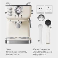 Máquina de café （BLANCO）Espresso de acero inoxidable, vaporizador de leche, Varita de vapor 2 en 1, 1050W, semiautomática, 20 Bar - details 6