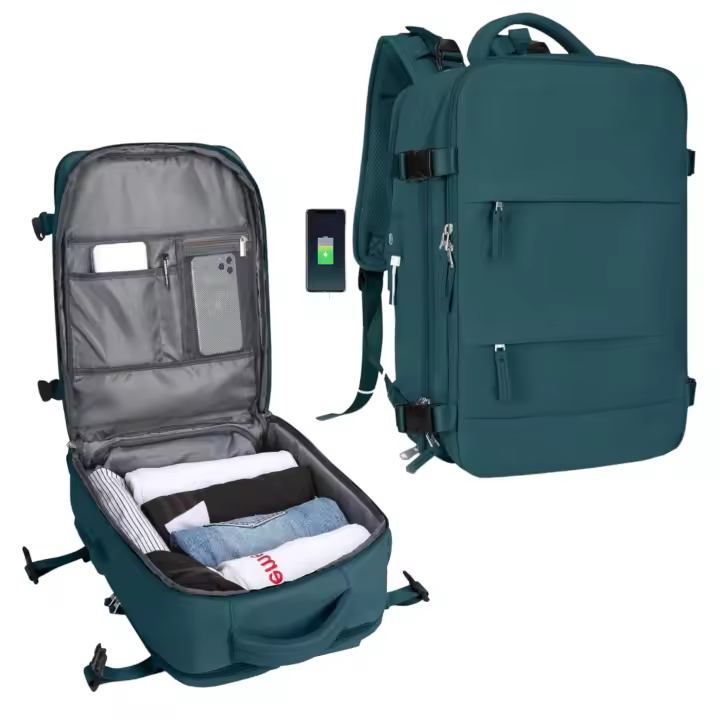 Mochila de Viaje para Cabina de Avión 45x36x20  para Vueling, EasyJet, Ryanair  Equipaje de Mano Impermeable y Espaciosa con Compartimento para Zapatos y Puerto USB  Mochila Antirrobo Multifuncional para Viajes y Es ( 2350 2210-002 1288 ) - 1
