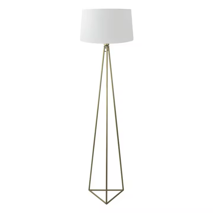 Xtrelamp Lámpara de Pie Salón TRIANGLE 1 Luz E27 D45 Cm H146 Cm P45 Cm Metal - Oro | Diseño Moderno y Minimalista - 1