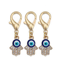 Lucky Eye Set De 3 Llaveros Con Piedras De Ojo Turco Y Mano De Fatima Llavero De Aleación De Metal Para Coche Y Bolso - details 34