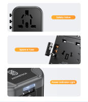 Adaptador De Viaje Universal 5 En 1 Con 2 USB-C Y 2 USB-A Cargador De Pared Para USA EU UK AUS Plug Incluye 2 USB Para Dispositivos Móviles - details 8