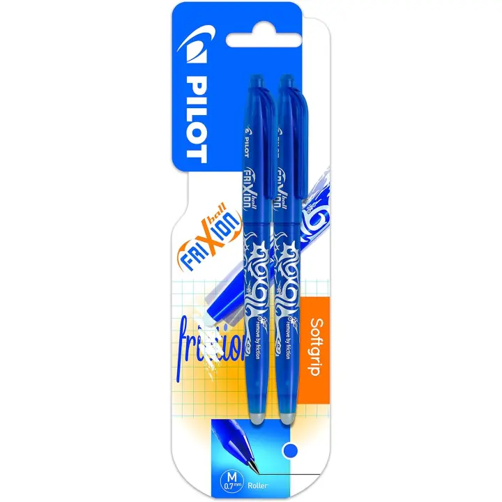 Pilot Bolígrafo Frixion Ball 0,7 mm Grip Tinta Borrable Azul (Pack de 2) - 1