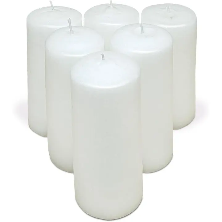 COM-FORT HOUSE- Velas Blancas  Pack velas de 6 Unidades  Velas 6x15cm  Tealight  Velas Decorativas Sin Perfume - 1