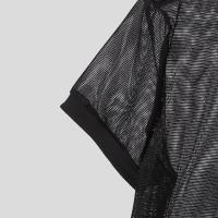 Camiseta De Hombre INCERUN Verano 2024 Estilo Casual Con Patchwork De Malla Transparente Camisetas De Moda Con Cuello Redondo Manga Corta Para Callejero - details 5