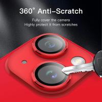 Protector De Lente De Cámara Para iPhone En Color Rojo Película Protectora De Metal Para Modelos pro Max 15 14 plus 13 ProMax 12 Mini 11 14 15 pro - details 2