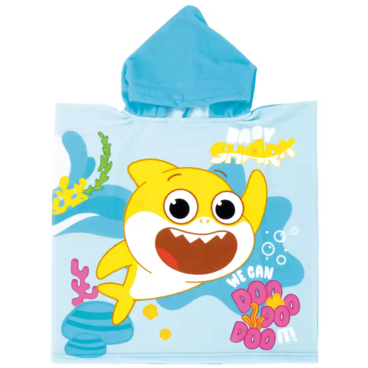 Baby Shark Poncho Baby Shark Toalla para Playa o Piscina | Toalla Poncho Baby Shark para niños | Poncho Baby Shark Infantil - 1