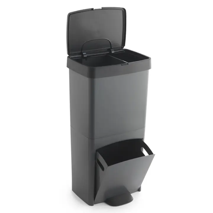 Cubo de Basura de Reciclaje Wellhome 70L Plástico 2 Aperturas - 1