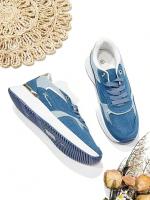 Zapatillas de mujer primavera verano moda sencilla deportivas en color azul y blanco zapatillas deportivas frescas de verano con letras - details 1