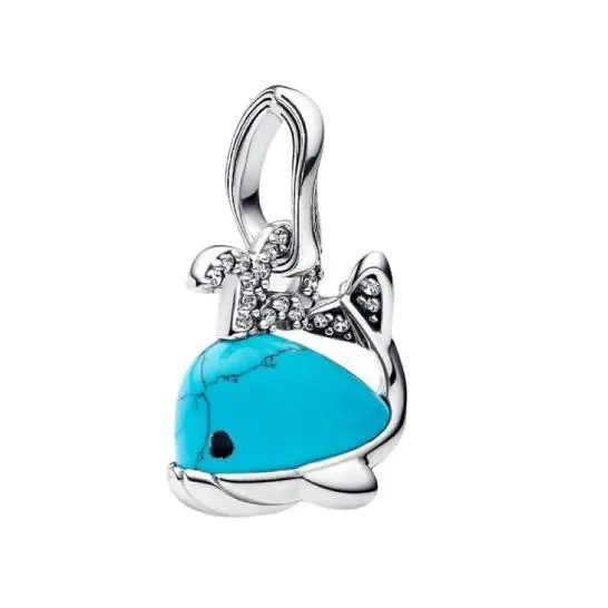 Pandora Moments 793822C01-Colgando de Plata de Lei con Circonitas, compatible con Me y Moments, 7,3x13,2x12,3mm, Plata de Lei, Circonita cúbica - 1