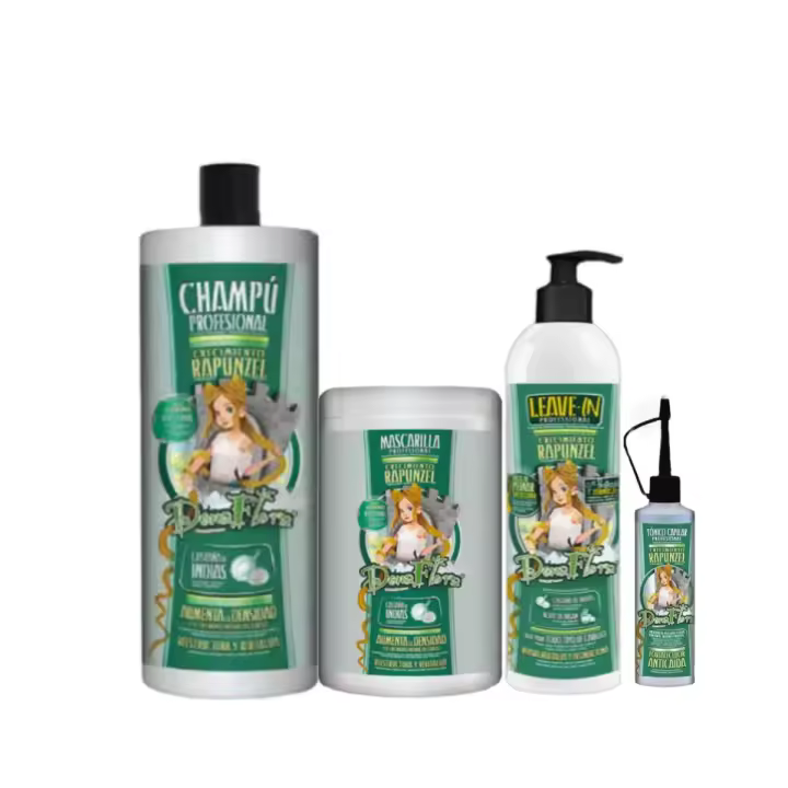 PACK PROMOCIONAL DONA RAPUNZEL CHAMPU 1000 ML,MASCARILLA 1000 ML,LEAVE-IN 500 ML Y TONICO 70 ML. - 1