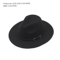Sombrero De Punto Retro Británico Para Hombres Y Mujeres Con Cierre De Cuero Pequeño Sombrero De Jazz Tweed Felt Panama De Lujo Unisex Para Negocios - details 0