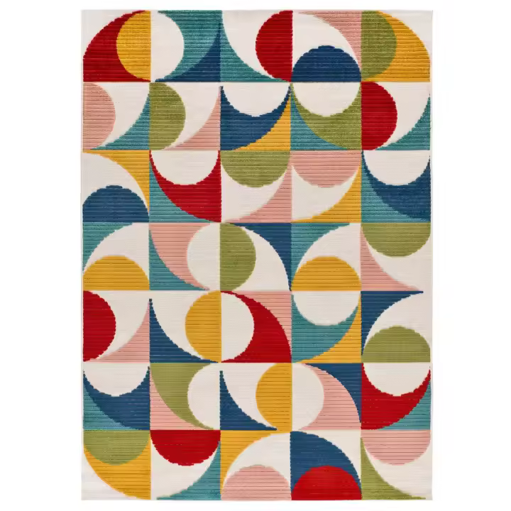 ATTICGO Alfombra de Interior de Estilo Geométrico con relieve en Multicolor - MILA 23524 | 80X150, 120X170, 160X230 cm - 1