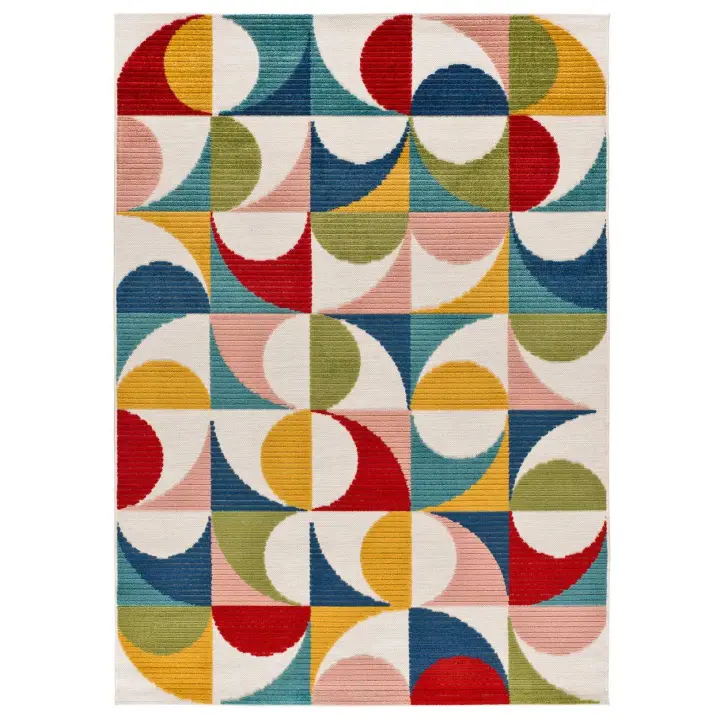 ATTICGO Alfombra de Interior de Estilo Geométrico con relieve en Multicolor - MILA 23524 | 80X150, 120X170, 160X230 cm - 1