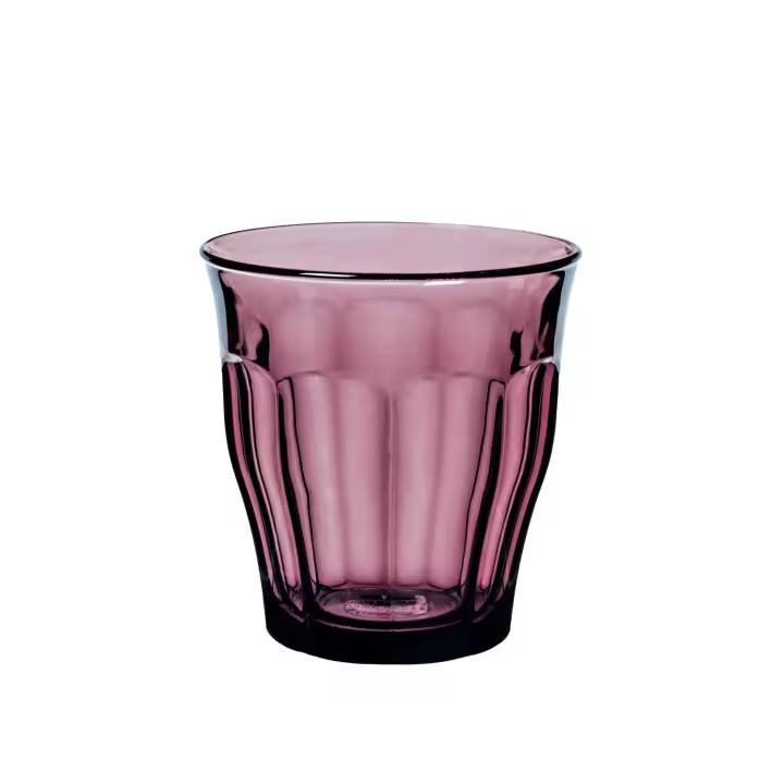 DURALEX Set de 8 vasos 250 cc, color morado/cranberry "PICARDIE", alta calidad, resistente a golpes y arañazos - 1