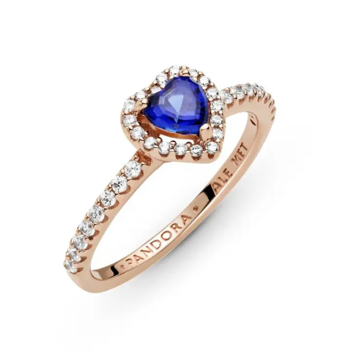 Anillo Pandora Rose Corazón Azul Brillante 188421C01 - 1