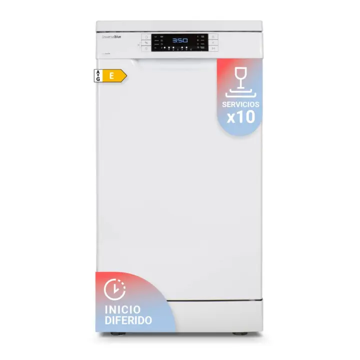 UNIVERSALBLUE Lavavajillas 6045DW Blanco 45cm | Libre Instalación 8 Programas Inicio Diferido - 1