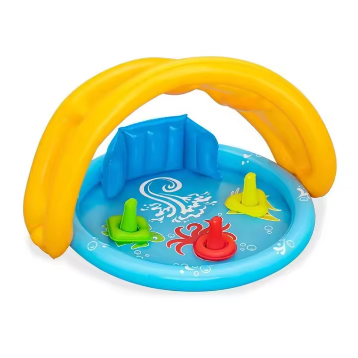 Bestway Piscina Hinchable Infantil Aprendizaje con Techo Desmontable 115x89x76 cm +6 Meses Jardin 52568 - 1