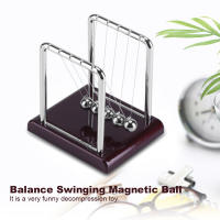 Bola De Equilibrio Para Escritorio Acero Mágnetico Physics Science Pendulum Juguete Educativo Regalo Divertido Para Escritorio - details 3