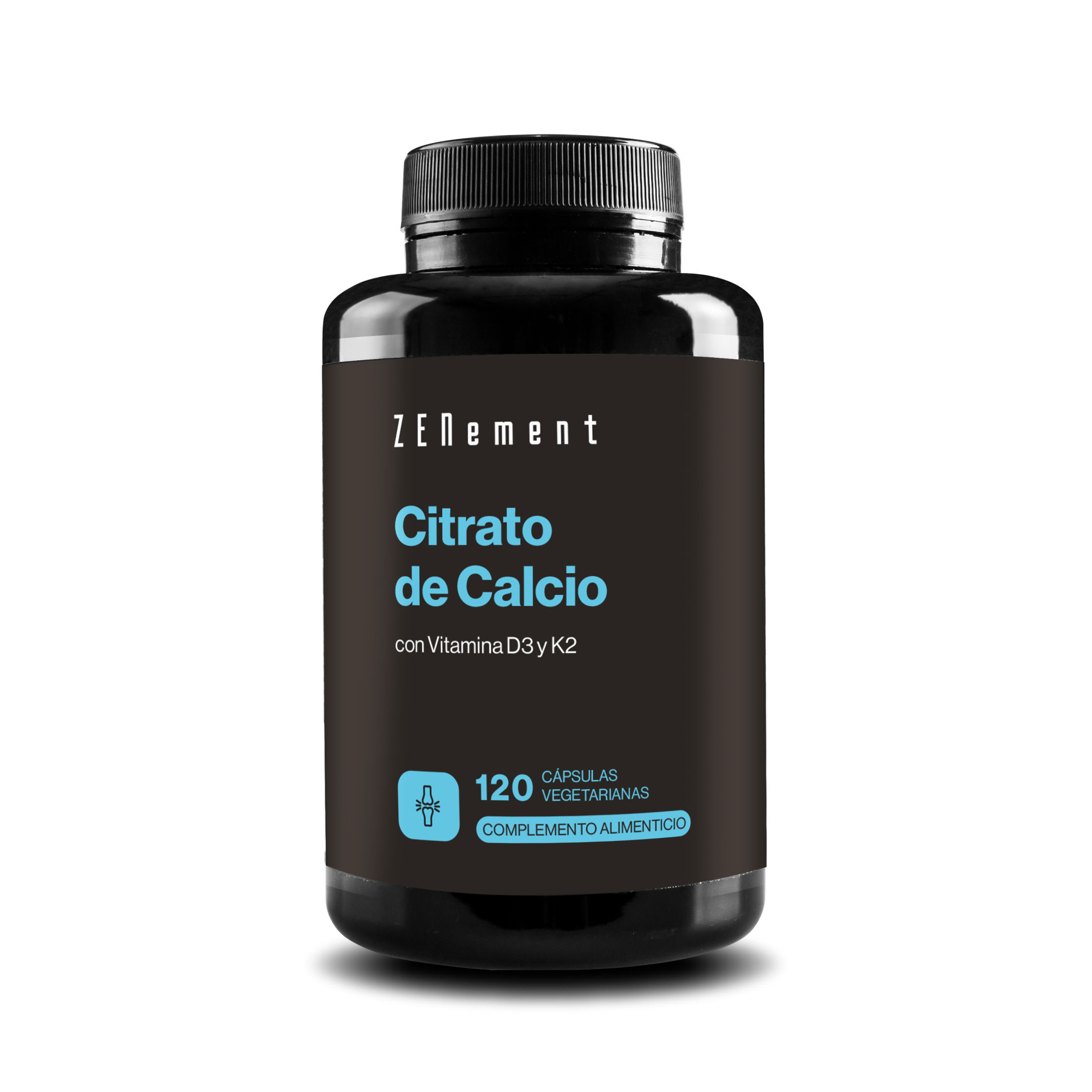 Citrato de Calcio con Vitamina D3 y K2 - 120 Cápsulas Vegetarianas Zenement