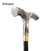 Bastón De Moda Dorado Y Negro Con Líneas Fluídas Para Cosplay Y Fiestas Decorativo Y Elegante Con Punta De Goma 92cm - details 6