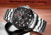 Reloj De Hombre LIGE Con Dial Azul Y Correa De Acero Inoxidable Resistente Al Agua Y Al Choque Con Fecha Y Manos Luminosas Reloj De Moda Y Casual Para Negocios - details 8