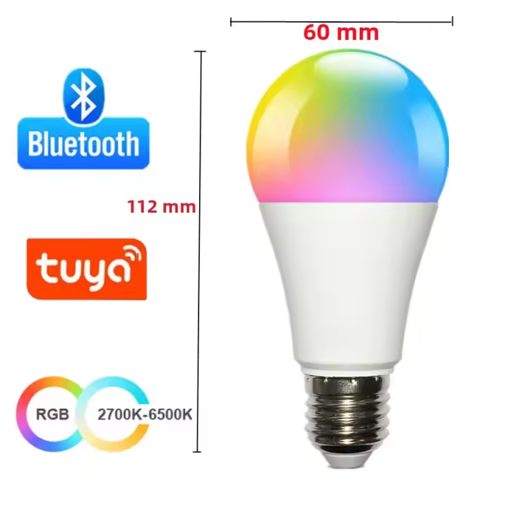 Bombilla LED E27 Bluetooth Inteligente Control Remoto Tuya APP Dimmable 9W RGB+CW+WW Cambio De Color Compatible IOS/Android Para Sala De Estar - 1