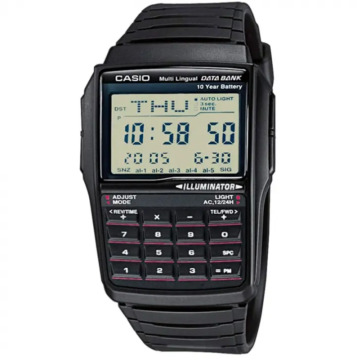 Casio Dbc-32-1aes Vintage Reloj digital calculadora Para Hombre Color Negro. Caja y correa de resina color negro. - 1