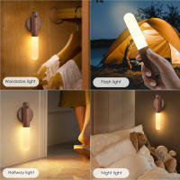 Luz Nocturna LED De Madera Con Sensor De Movimiento USB Recargable Dimmer 3 Temperaturas De Color Soporte De Pared Magnético - details 5