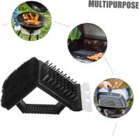 DESEOS Cepillo barbacoa 3 en 1 | Cepillo, rascador y esponja barbacoa | Cepillo de cerdas de alambre | Multiusos | Ideal para todo tipo de barbacoas - details 0