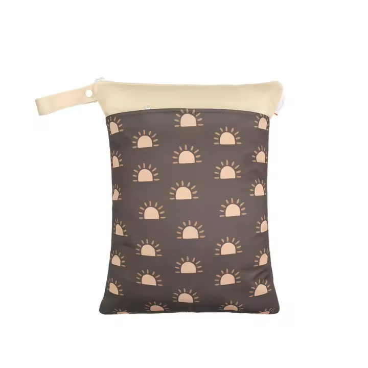 Bolsa impermeable para Bebé, Organizador de pañales lavable, reutilizable, de viaje, Color sólido, 30x40CM - 1