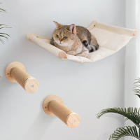 Estante Para Gato Con 3 Pasos Cama De Gato Colgante Con Hamaca Muebles De Madera Para Dormir Y Rascado De Gato - details 4