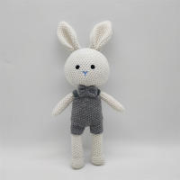 Muñeco De Lana De Conejo Hecho a Mano Juguetes De Peluche Almohada De Cuddle Para Bebés Alivio Del Sueño Pareja De Conejos Tejidos Unisex - details 2