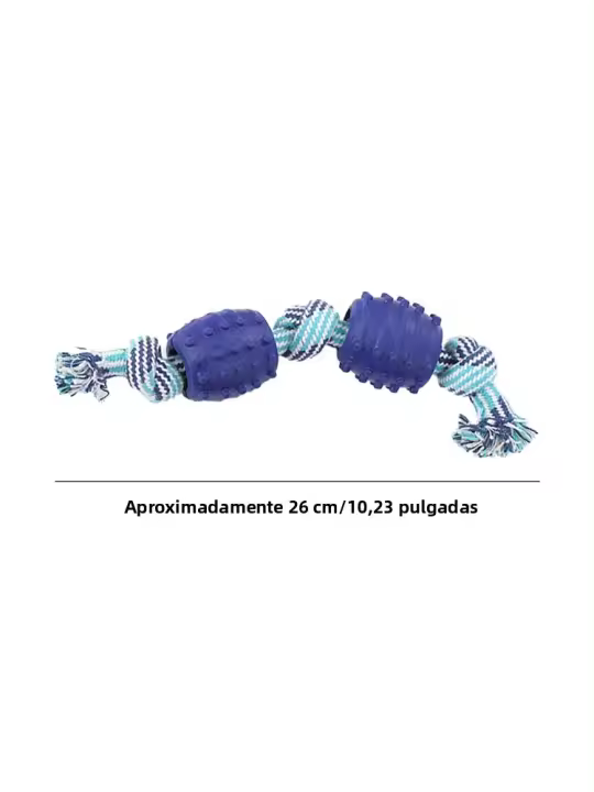 Juguete Para Perros De Mordedor Y Limpieza De Dientes Con Cordón De Algodón Doble Y Bola Juguetes Para Masticar Para Mascotas - 1