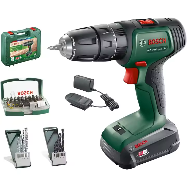 Bosch Home and Garden Martillo taladrador a batería UniversalImpact 18V (1 batería, sistema de 18 V, en Maletín) - 1