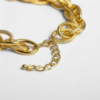 Collar Punk De Alta Calidad Con Cerradura Y Colgante Para Mujer Y Hombre Color Oro Cadena Gruesa Y Statement Estilo Steampunk - details 6