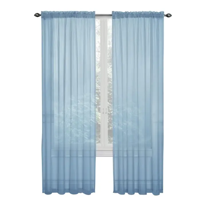 Cortinas De Vidrio Transparentes De Color Sólido Para Boda Estilo Lujo Fácil De Instalar Productos Domésticos Cortinas De Ventana Con Encaje - 1