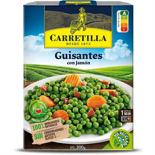 Carretilla Platos preparados, listos para consumir - Platos de Verdura: Guisantes con Jamón - 5unidades - 1