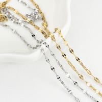 Cadenas De Labios De Acero Inoxidable 2 Metros Para Collares Pulseras DIY Suministros De Joyería Color Acero Y Oro - details 6