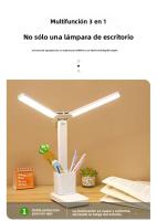 Lámpara De Escritorio Doble LED Con Luz Nocturna Toque 3 Niveles Regulables Recargable Por USB Protección Para Los Ojos Plegable Para Lectura En La Cama - details 12