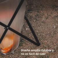 Estante Plegable Para Basura De Cocina Y Exterior Soporte De Bolsa De Plástico Mango De Madera Y Acero Inoxidable - details 5