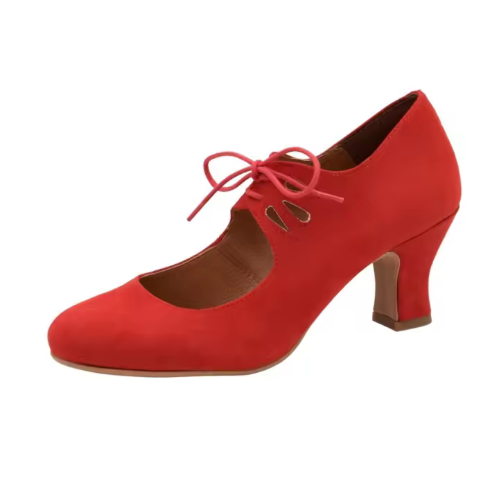 Zapatos De Baile Flamenco Antelina Cordones - 1