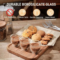 6PCS Taza De Café De Vidrio Borosilicato De Doble Capa De 80ml Insulada Para Leche Y Té Uso Doméstico Y Restaurante Regalo - details 1