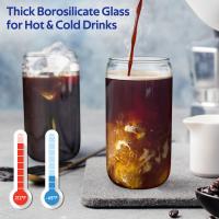 Vaso De Vidrio De 400ML Con Tapa De Madera Y Pajita Para Bebidas Jugos Cerveza Café Leche Transparente Para Fiestas - details 2