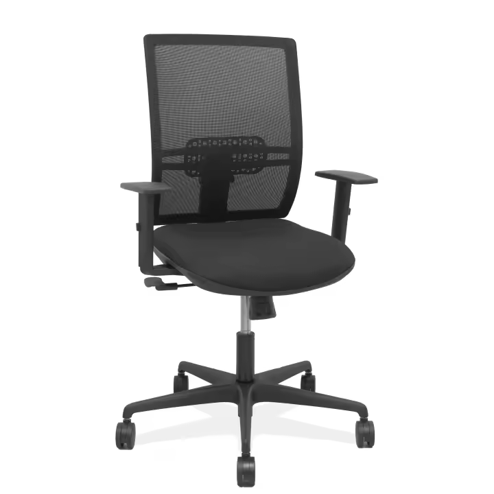 Silla Yunquera sincro malla negra bali negro brazo regulable. - 1