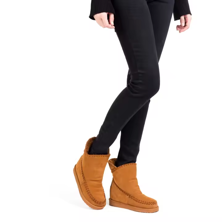 Botines Gioseppo de Piel Marrón con Cuña Interna y Pelo Interior para Mujer - 1